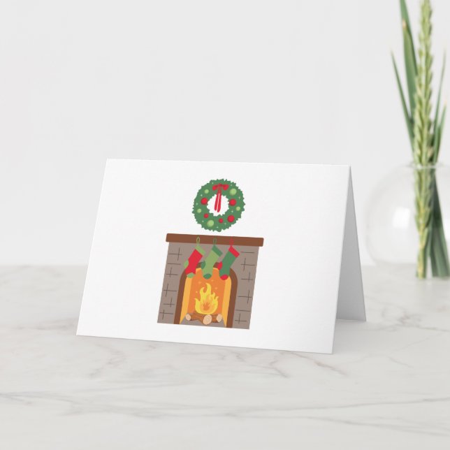 Cartão Lareira de Natal (Frente)