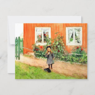 Cartão Larsson - Brita com um Gato e um Sanduíche