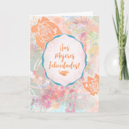 Cartão Las Mejores Felicidades - Desejos Espanhóis