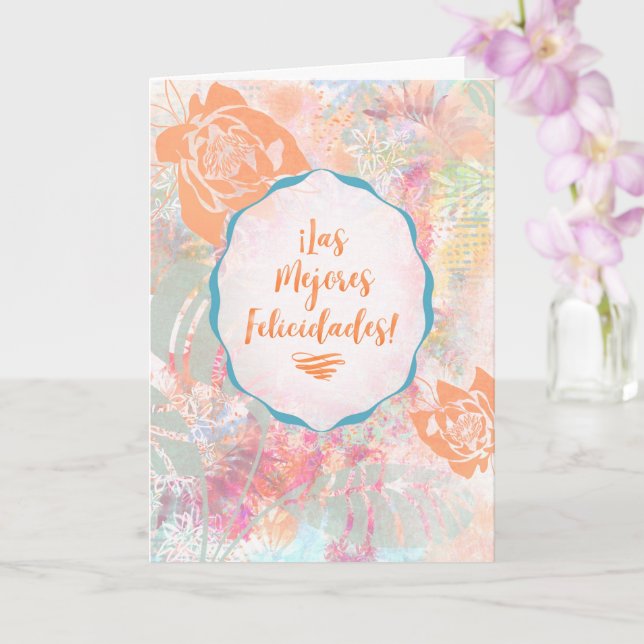 Cartão Las Mejores Felicidades - Desejos Espanhóis (Orquídea)