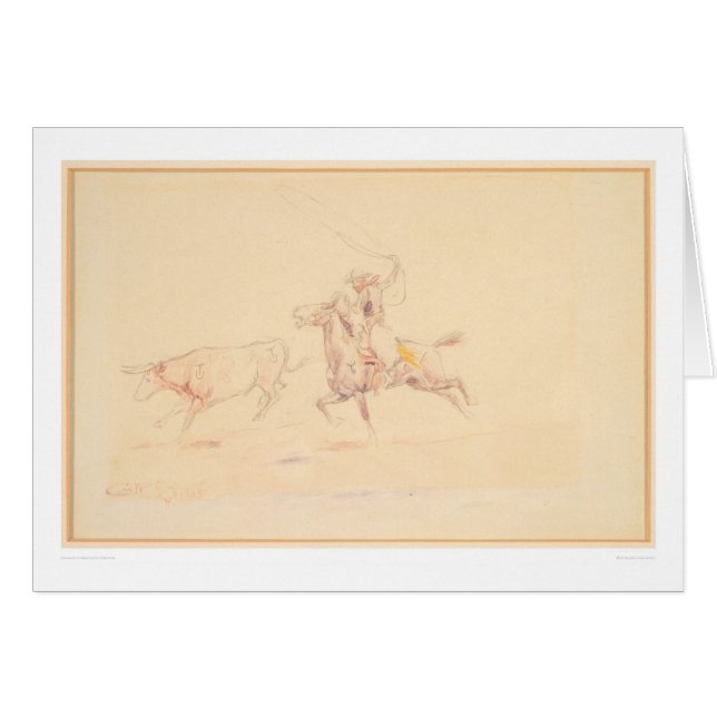 Cartão Lassoing o boi 1905 (1418A) (Frente Horizontal)