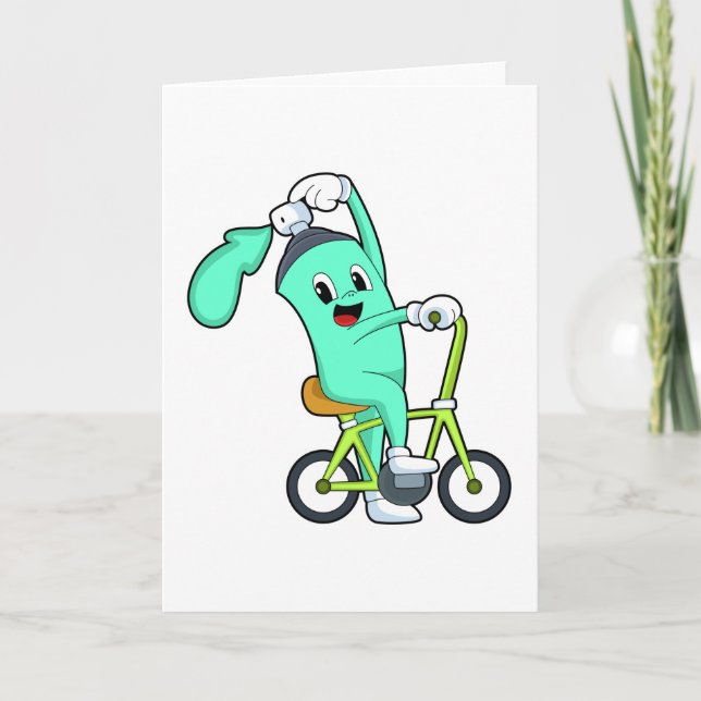 Cartão Lata de spray com Bicicleta (Frente)