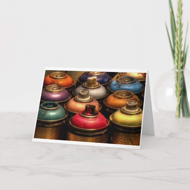 Cartão Latas da pintura pistola (Frente)