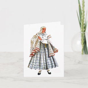 Cartão Latvian traditional folk costume card