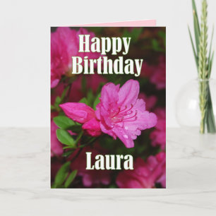 Cartão Laura Pink Azalea Happy Birthday