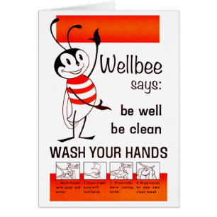 Cartão LAVAGEM do CDC de Wellbee SEU poster da propaganda