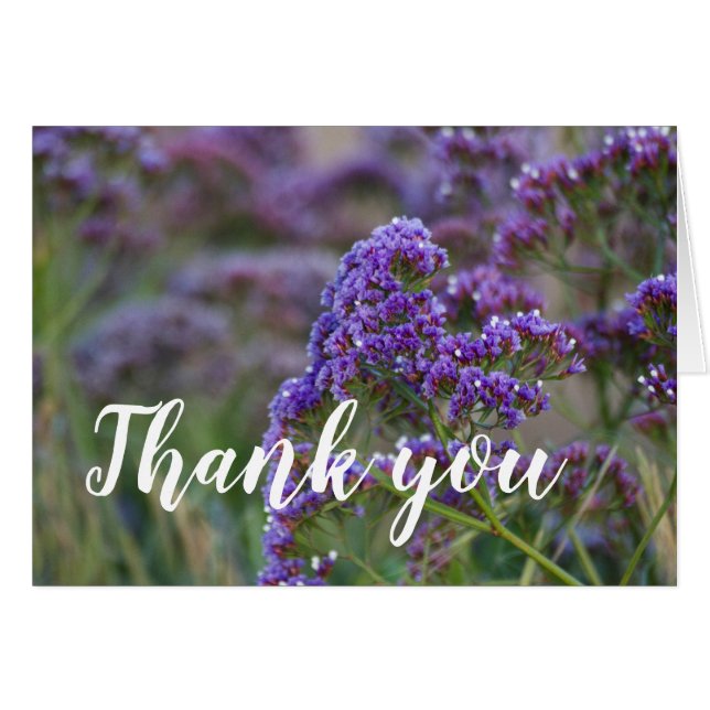 Cartão Lavanda pelo Oceano, Obrigado (Frente Horizontal)