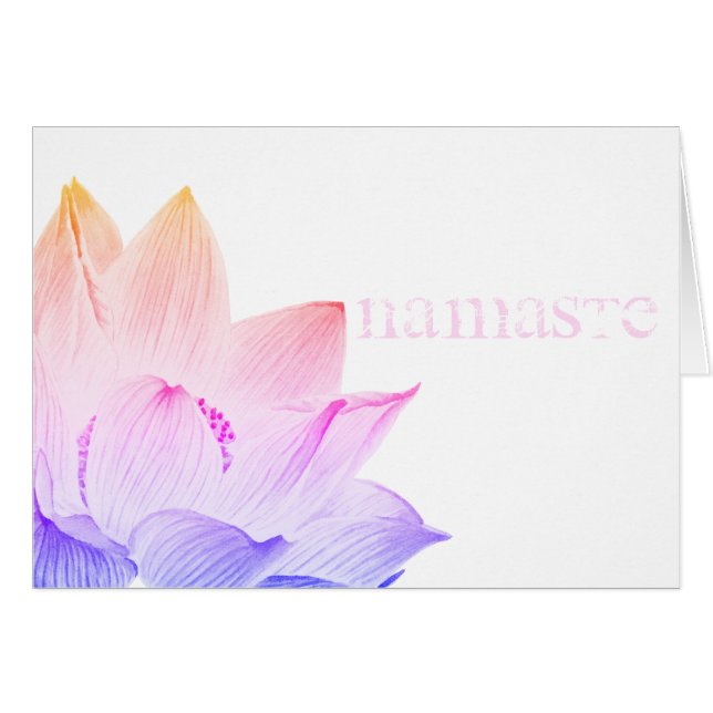 Cartão *~* Lavanda rosa  azul Lotus Namaste (Frente Horizontal)