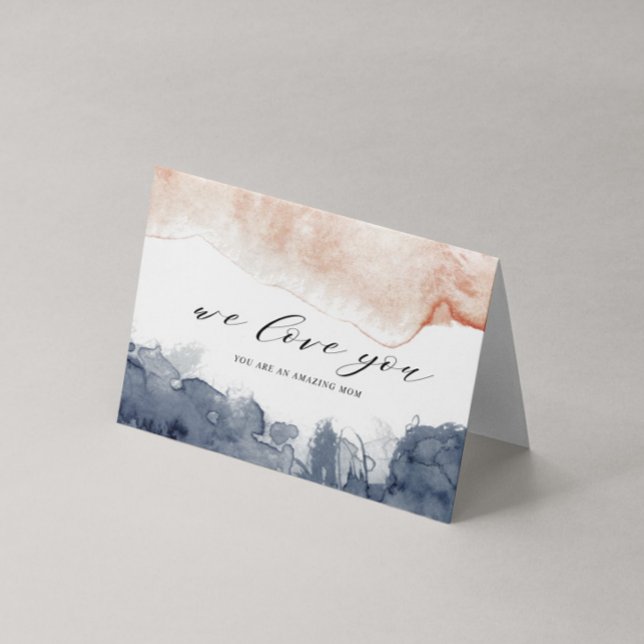 Cartão Lavar Água Pintada de Rosa e Azul no Dia das Mães (Criador carregado)