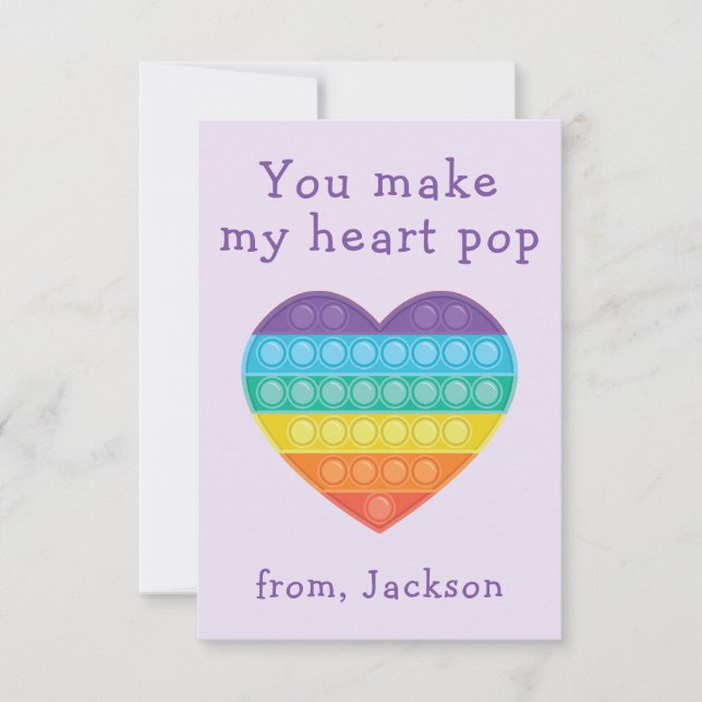 cartão lavendar de namorados da sala de aula pop f (Frente)