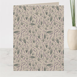 Cartão Lavender Botanical Pattern Greeting Card