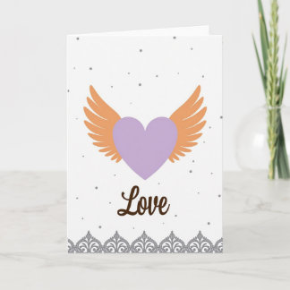 Cartão Lavender Heart Wings Love Card