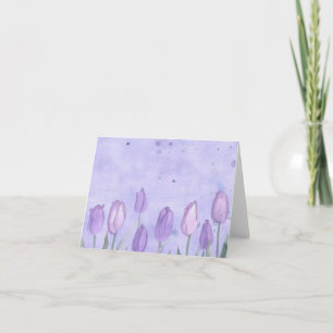 Cartão Lavender Tulips Watercolor Flowers Blank