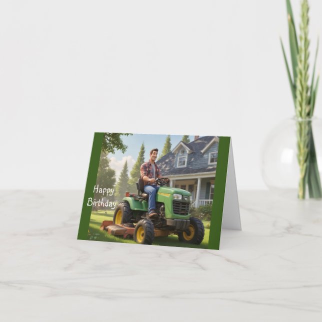 Cartão Lawnmower Man Birthday (Frente)