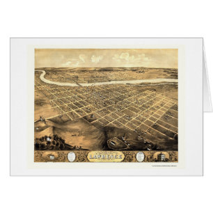 Cartão Lawrence, mapa panorâmico de KS - 1869