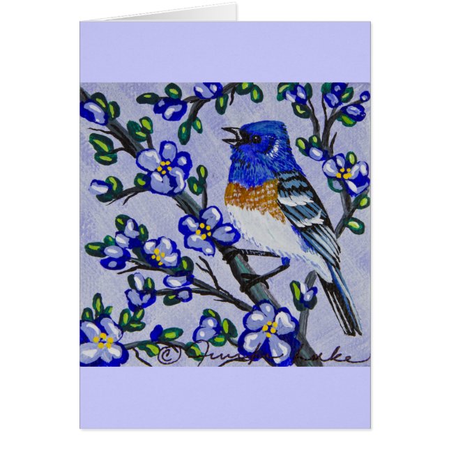 Cartão Lázuli Bunting (Frente)