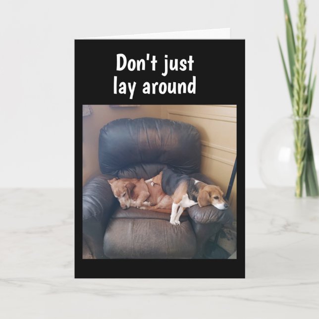 Cartão "LAZY PUPS DIZ FESTA" PARA "aniversário de 21 anos (Frente)