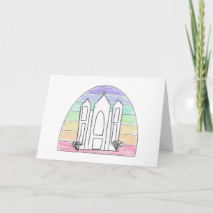 Cartão LDS Salt Lake City Temple rainbow sunset mormon 