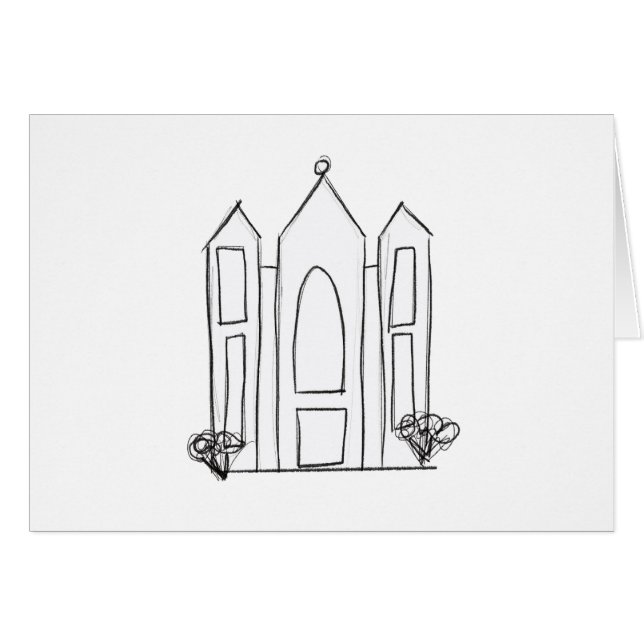 Cartão LDS Salt Lake City Temple simples mormon moderno (Frente Horizontal)
