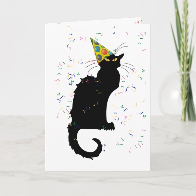 Cartão Le Chat Noir Happy Birthday (Frente)