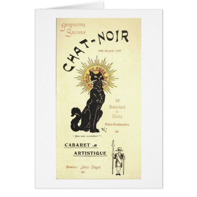 Cartão Le Chat Noir O Gato Negro (Frente)