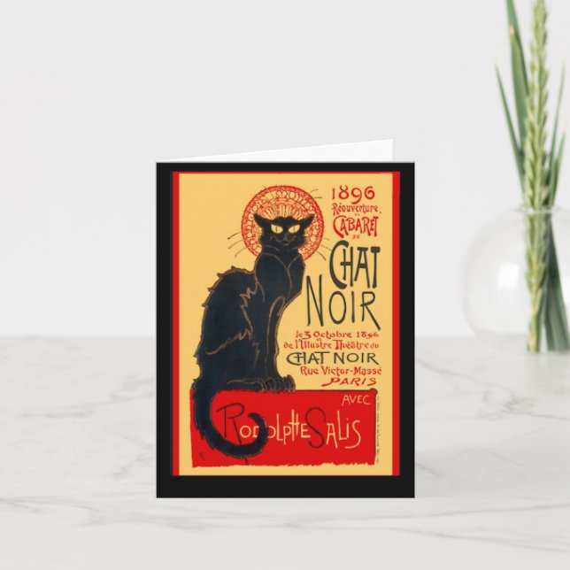 Cartão Le Chat Noir, The Black Cat, FIne Art (Frente)