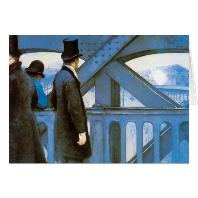 Cartão Le Pont de l'Europe por Gustave Caillebotte (Frente Horizontal)