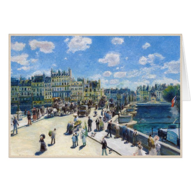 Cartão Le Pont-Neuf, pintura de Paris Pierre Auguste (Frente horizontal)