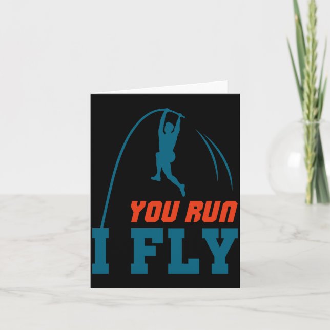Cartão Le Vault Funny Levault Vaulting You Run I Fly  (Frente)
