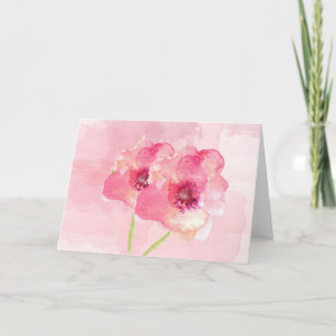 Cartão Leaf watercolor blank note card.