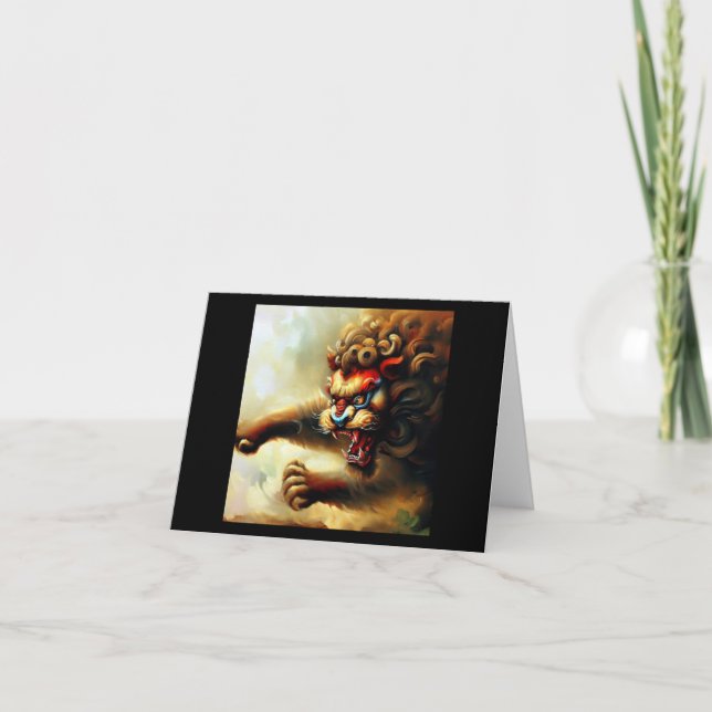 Cartão Leão de Foo Chinês (10) (Frente)