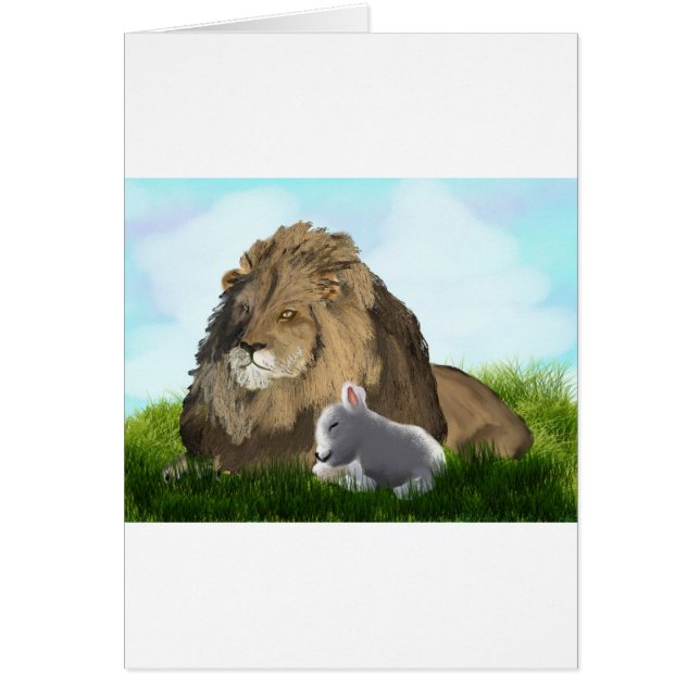 Cartão leão e cordeiro (Frente)