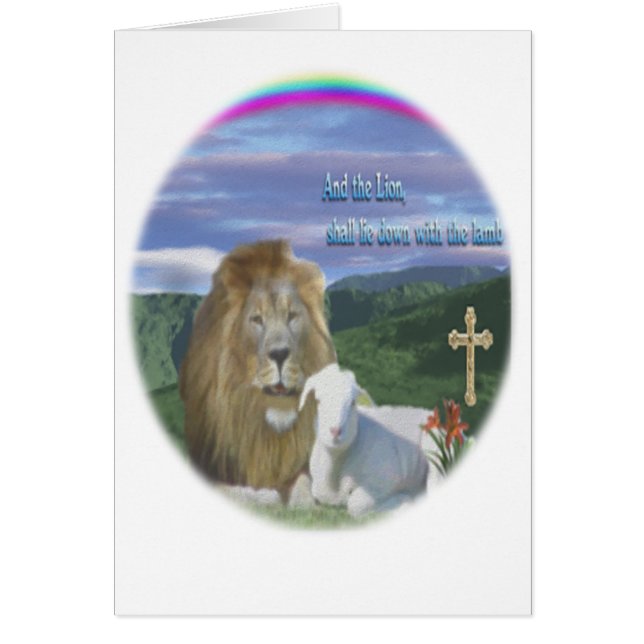 Cartão Leão e Lamb (Frente)