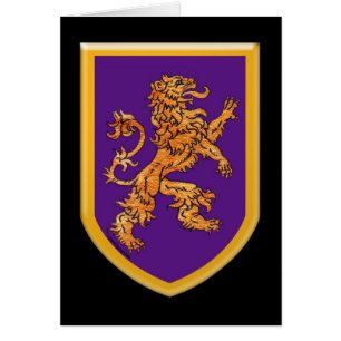 Cartão Leão em roxo