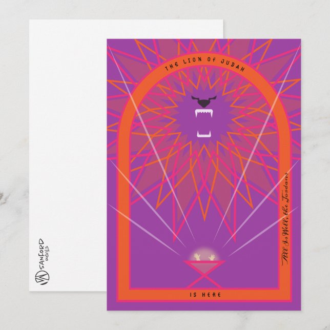 Cartão Leão em um Corredor (Frente/Verso)