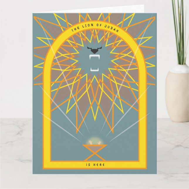 Cartão Leão em um Corredor (Frente)