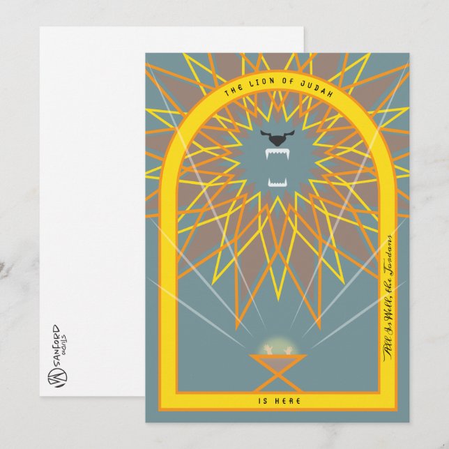 Cartão Leão em um Corredor (Frente/Verso)