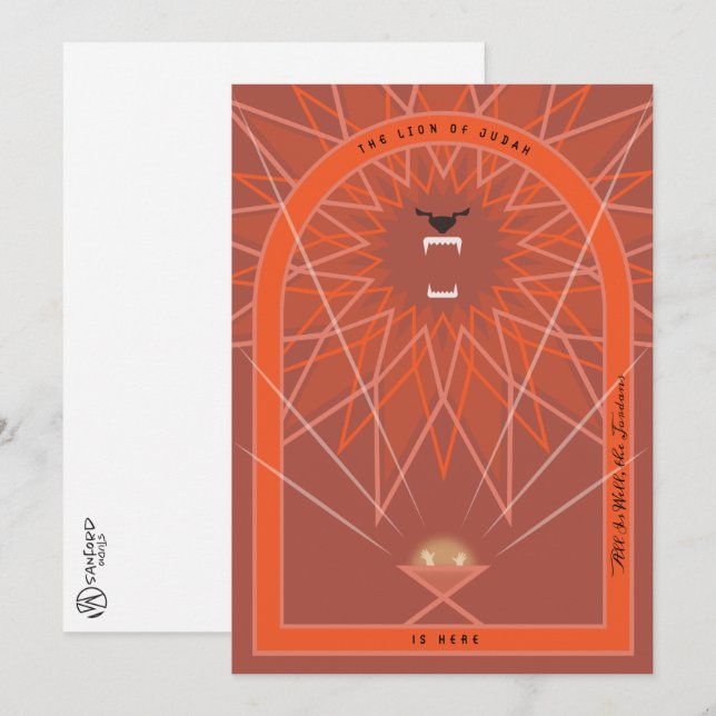 Cartão Leão em um Corredor (Frente/Verso)