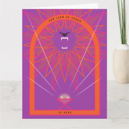 Cartão Leão em um Corredor