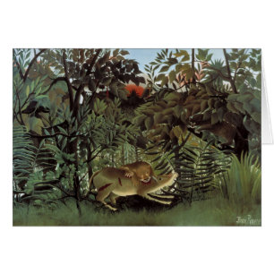 Cartão Leão Faminto de Henri Rousseau, Animal Selvagem Vi