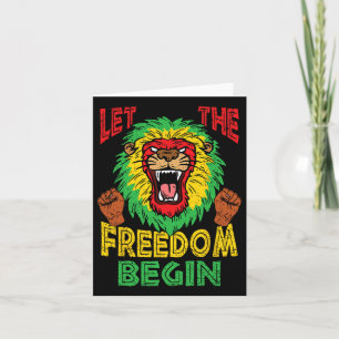 Cartão Leão Rasta Liberdade Juneteenth História Negra Áfr