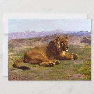 Cartão Leão selvagem no Masai Mara