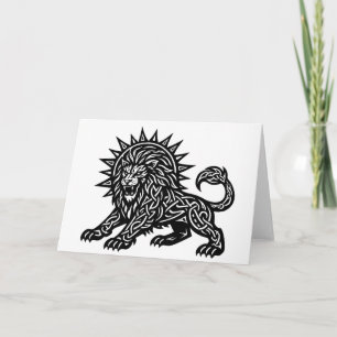 Cartão Leão Zodíaco Sol‑Crina Leão BurnsInHell