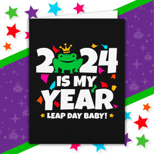 Cartão Leap Day Leaper 2024 É O Meu Ano Fev 29 Aniversári
