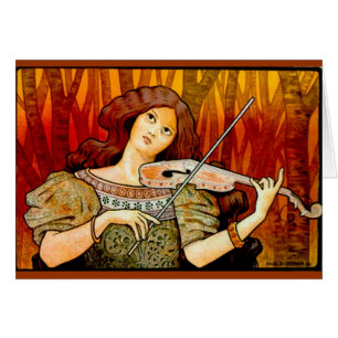 Cartão Lecons Music Violin Poster vintage