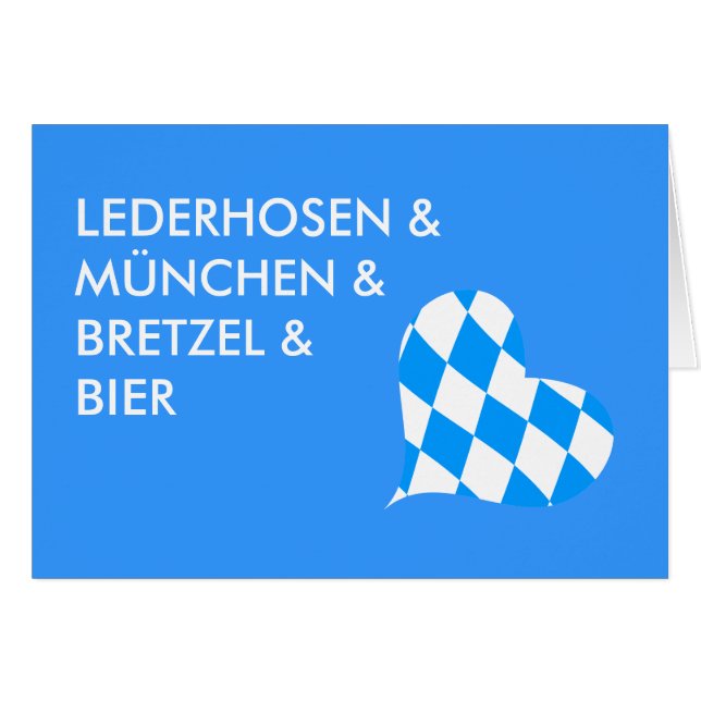 CARTÃO LEDERHOSEN & MÜNCHEN & BRETZEL & BIER (Frente Horizontal)
