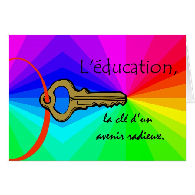 Cartão L'Education, Education Teacher Appreciation French (Frente Horizontal)