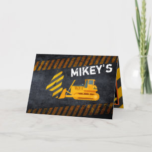 Cartão Legal Amarelo Preto Construção 4ª Foto de Aniversá