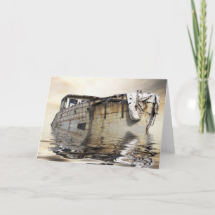 Cartão legal barco velho