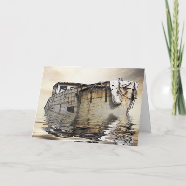 Cartão legal barco velho (Frente)